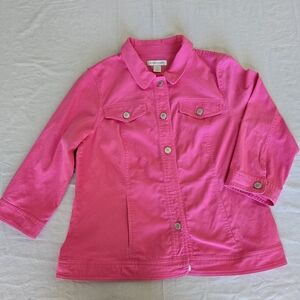 Christopher & Banks Bright Pink  Denim Jacket